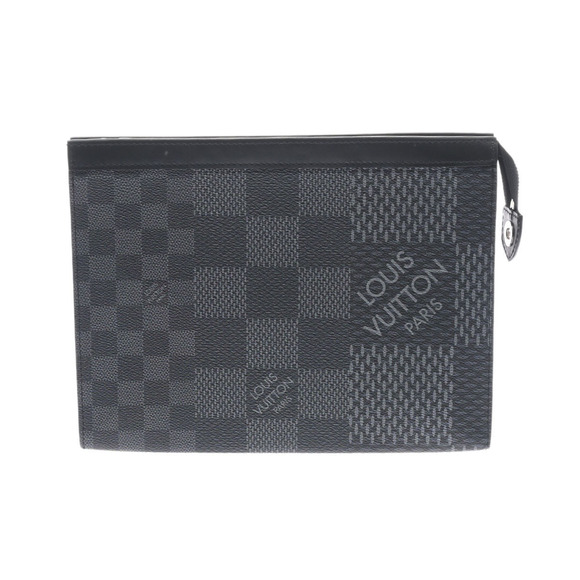 Louis Vuitton Handbags - LOUIS VUITTON Graphite Black Pochette Voyage Gray Clutch Bag